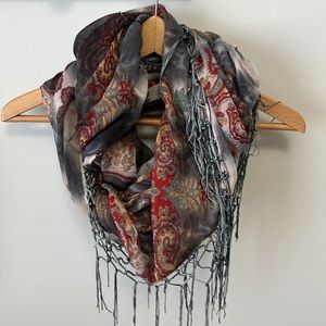 Free People Fringe Paisley Infinity Scarf